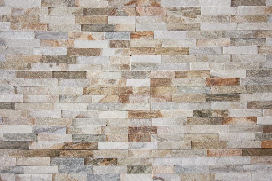 Naturstein Quarzit Wallstones Rustica M Interlog Paneele Sichtfläche gespalten